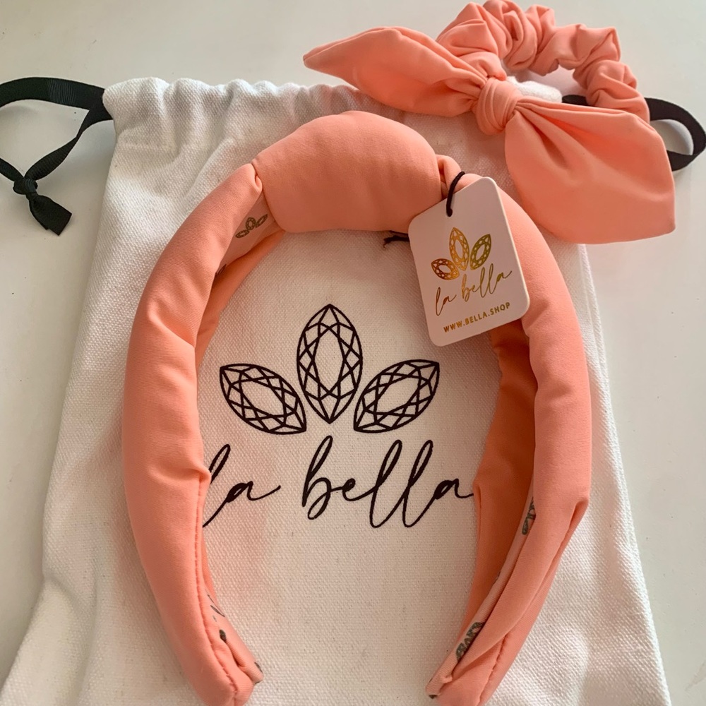 La Bella Peach Cobbler Neoprene Headband & Scrunchie Set